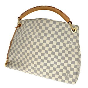 Louis Vuitton Artsy Handbag One Handle Damier Azur White Canvas Gray